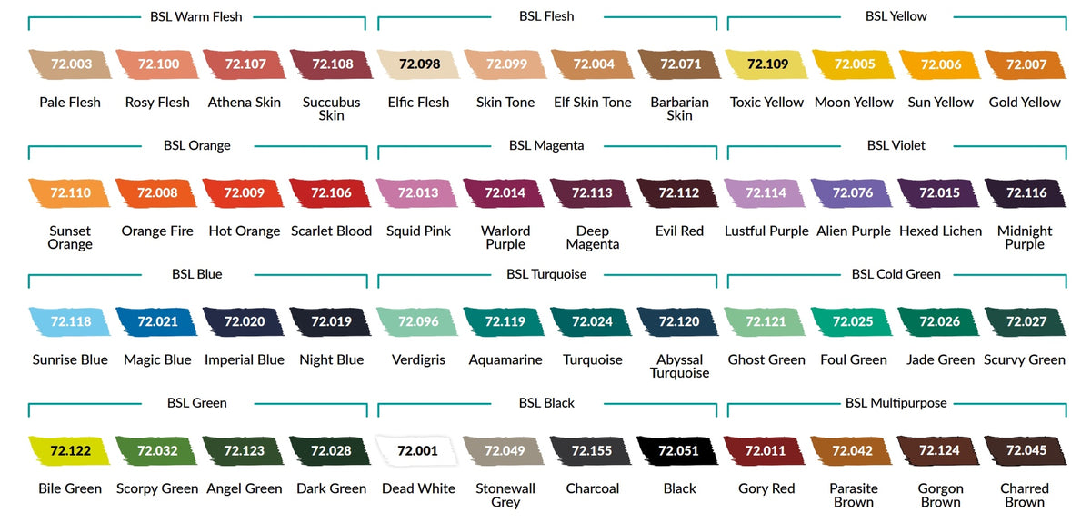 Vallejo: Color BSL System Paint Set