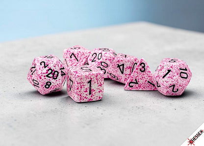 Speckled 7-die Set Polyhedral Pink