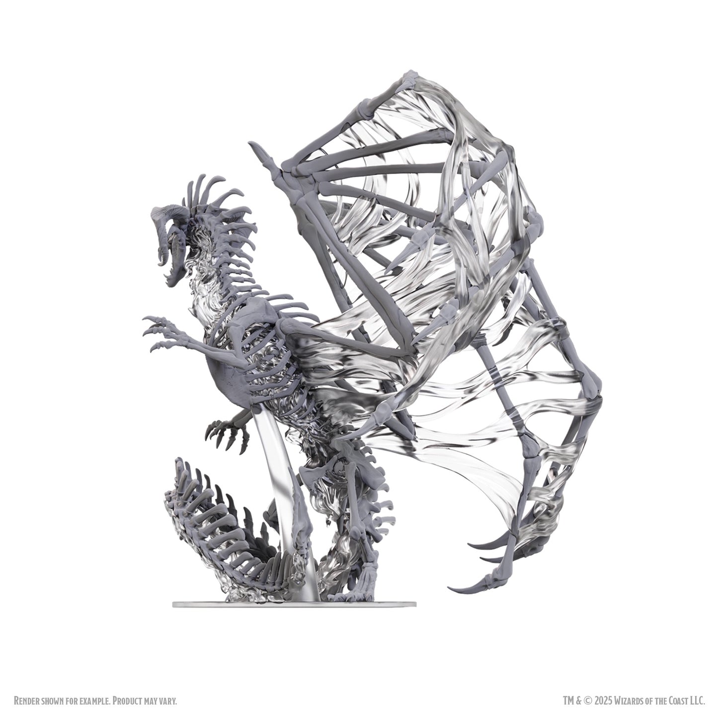 D&D Unpainted Minis Black Dracolich Boxed Mini