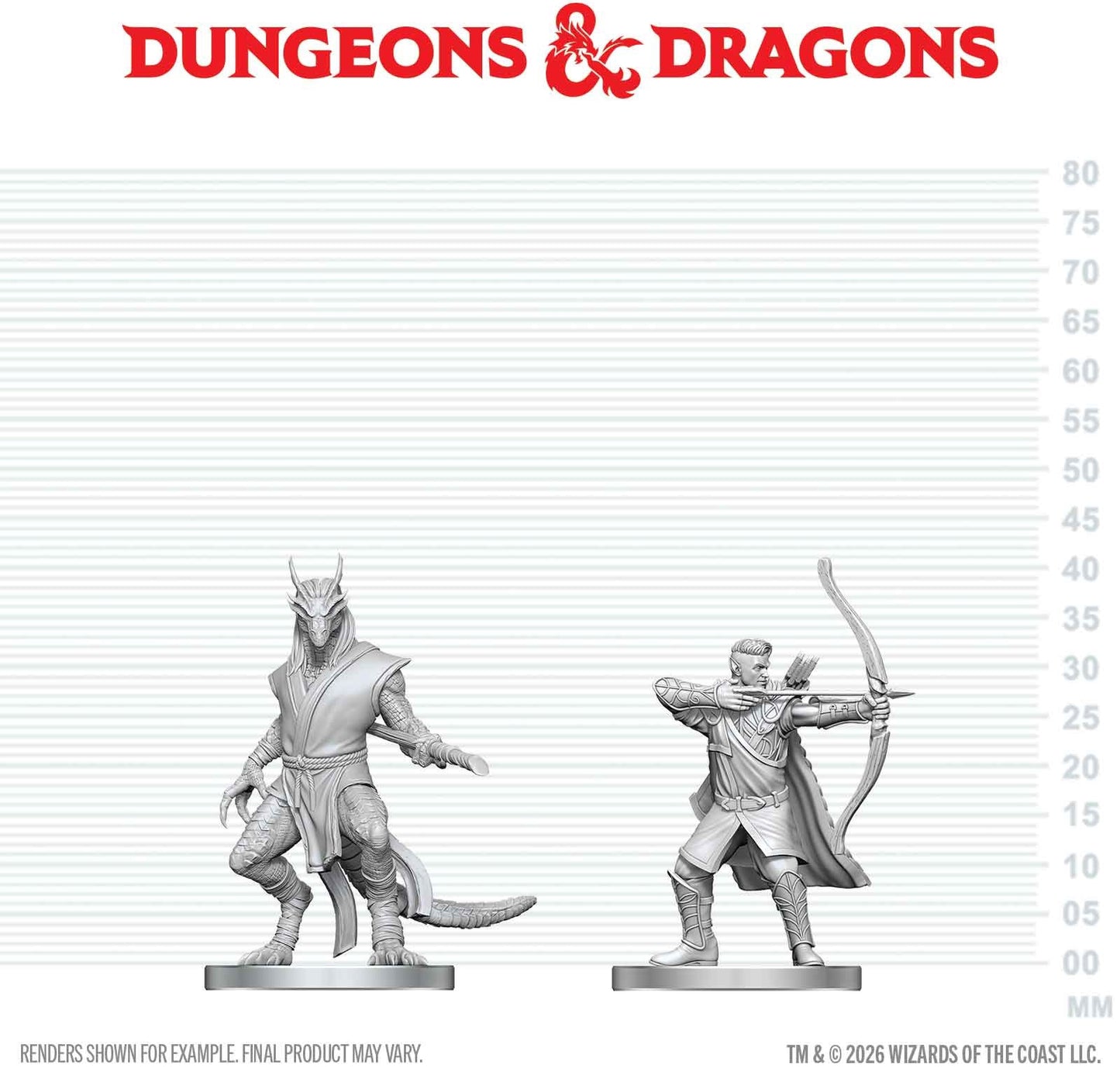 D&D Unpainted Minis Wv29 Elf Ranger & Dragonborn Monk