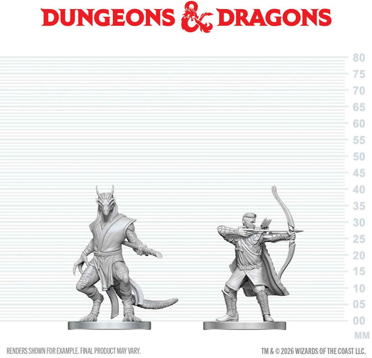 D&D Unpainted Minis Wv29 Elf Ranger & Dragonborn Monk
