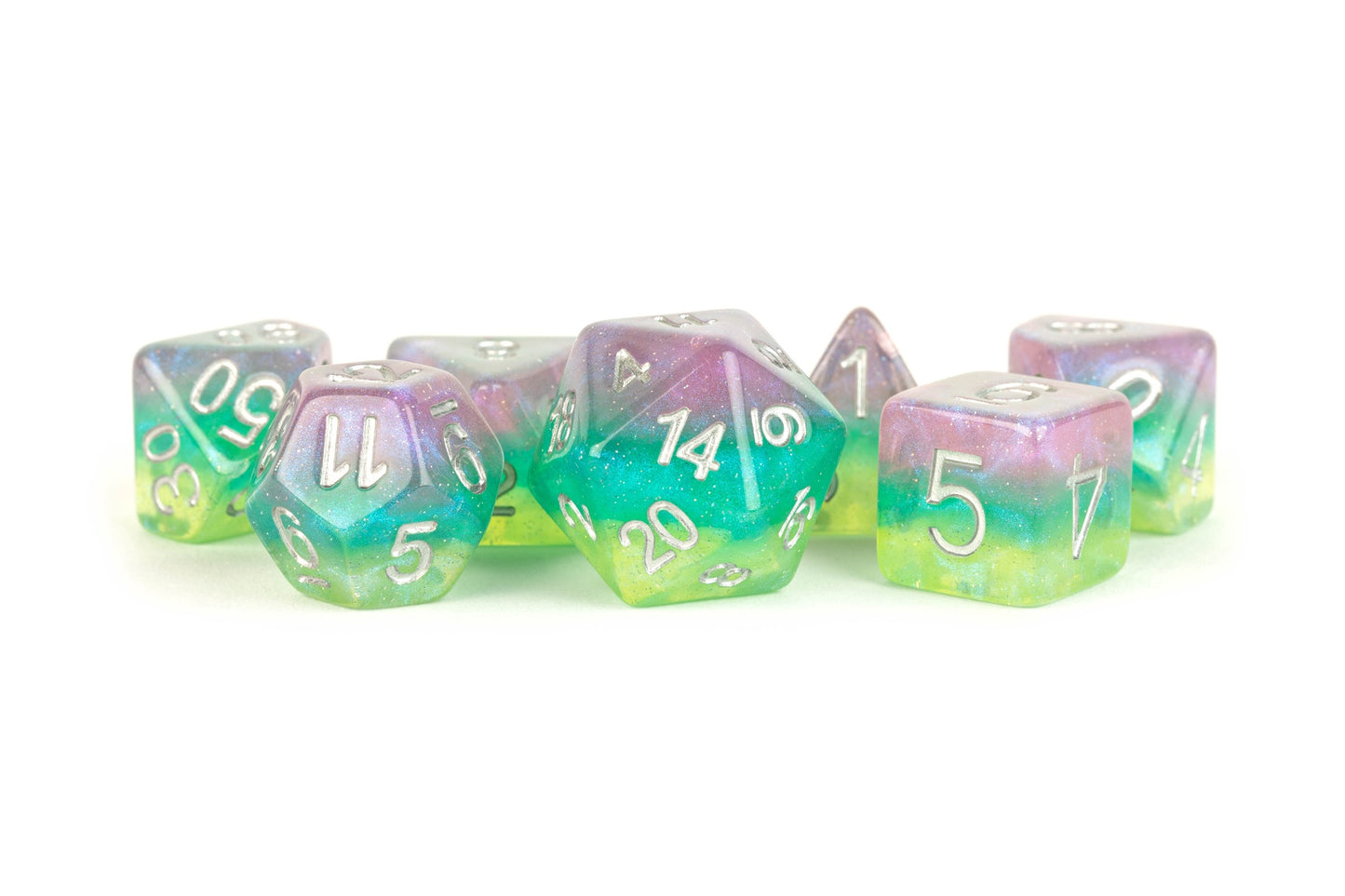Resin 7 Dice Set Layered Stardust Radiance 16Mm