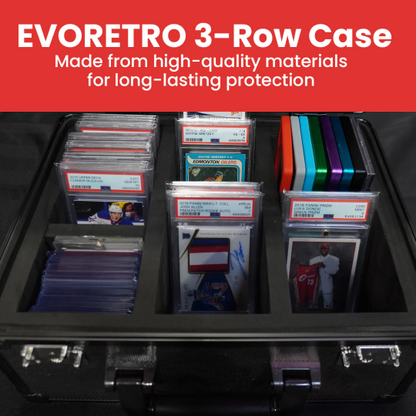 Er Red Aluminum Graded Card Storage Box 3 Rows Tsa Lock