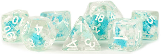Resin 7 Dice Set Snowflake Inclusion 16Mm