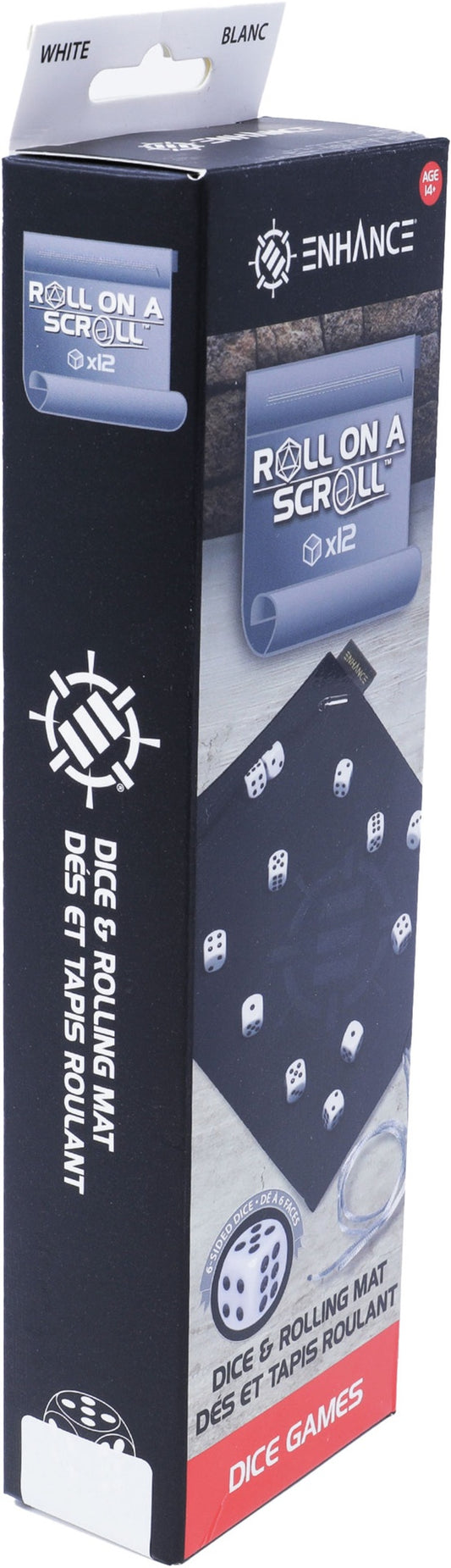 Acrylic Dice Set & Rolling Mat White