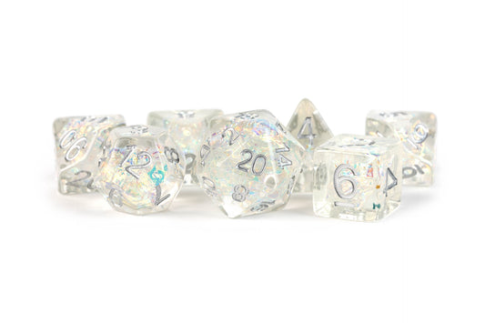 Resin 7 Dice Set Rainbow Frost Inclusion 16Mm