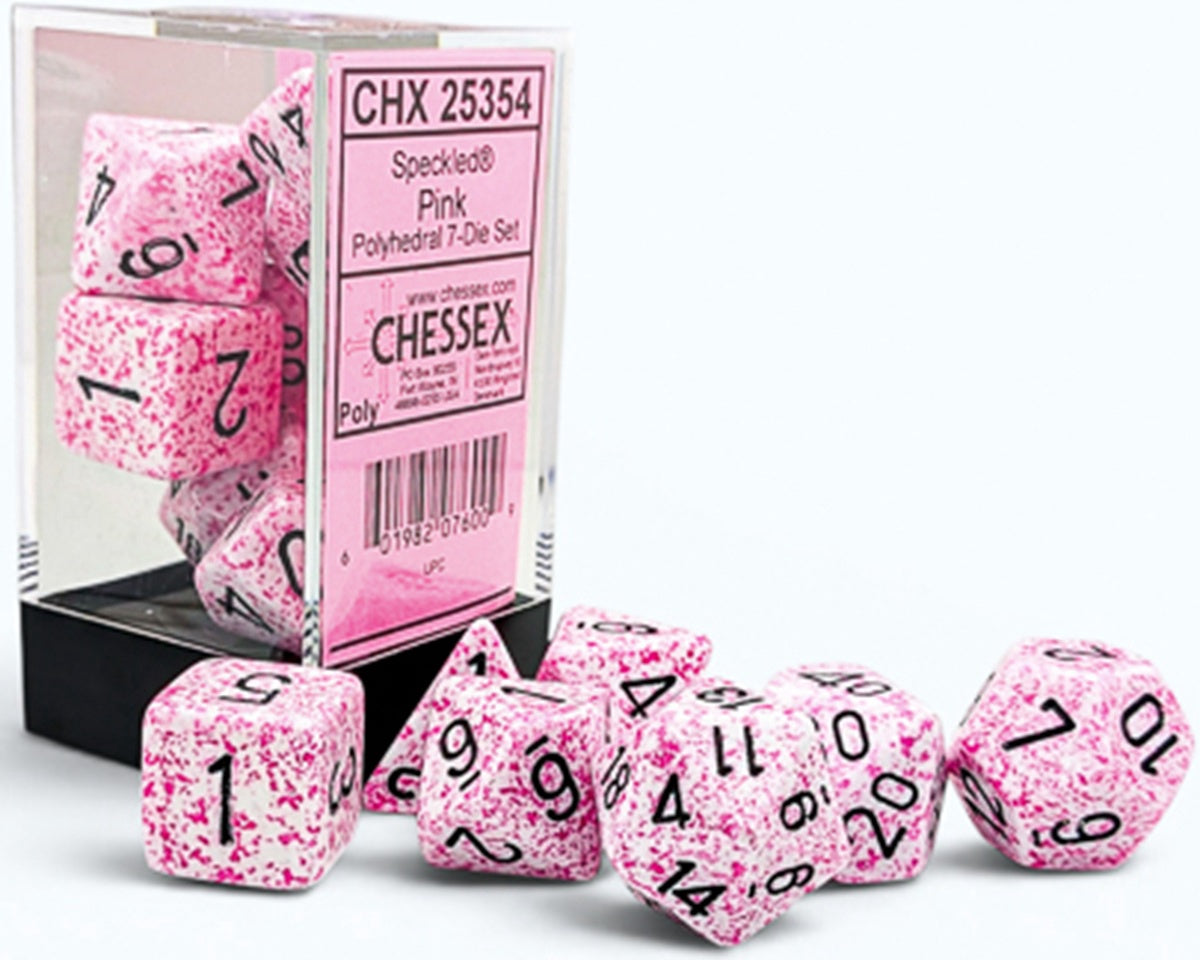 Speckled 7-die Set Polyhedral Pink