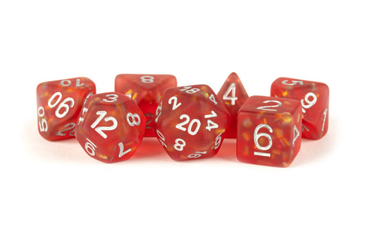 Resin 7 Dice Set Icy Opal Red 16Mm