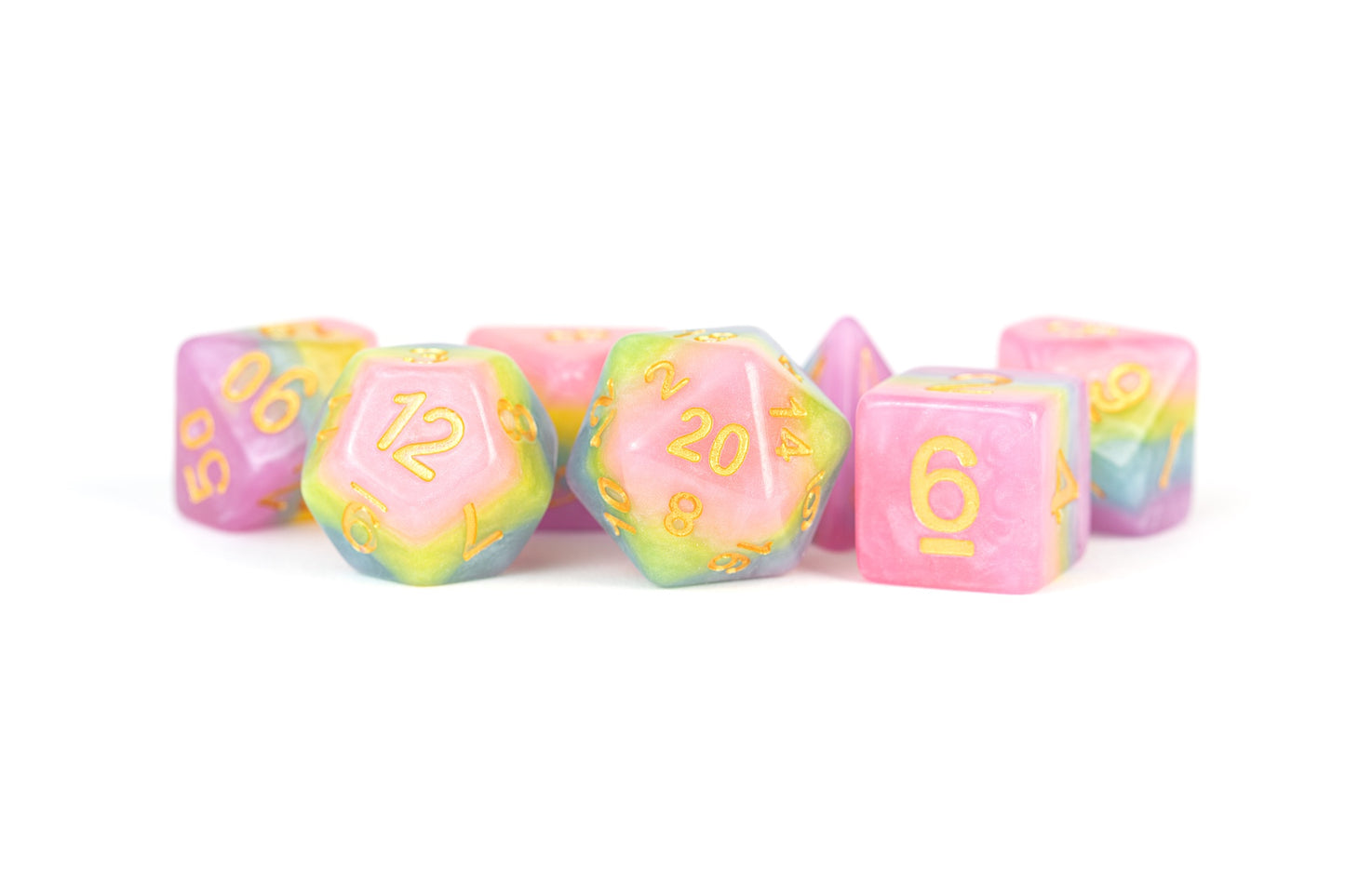 Resin 7 Dice Set Pastel Fairy 16Mm