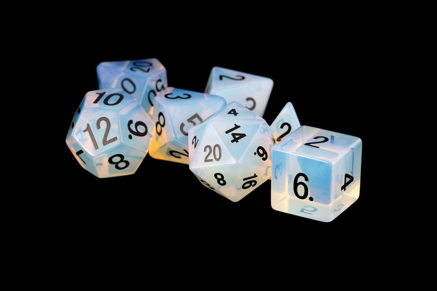 Stone 7 Dice Set Opalite 16Mm