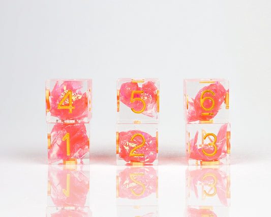Sirius Dice Sharp-Edged Dice Set 6D6 Flamingo