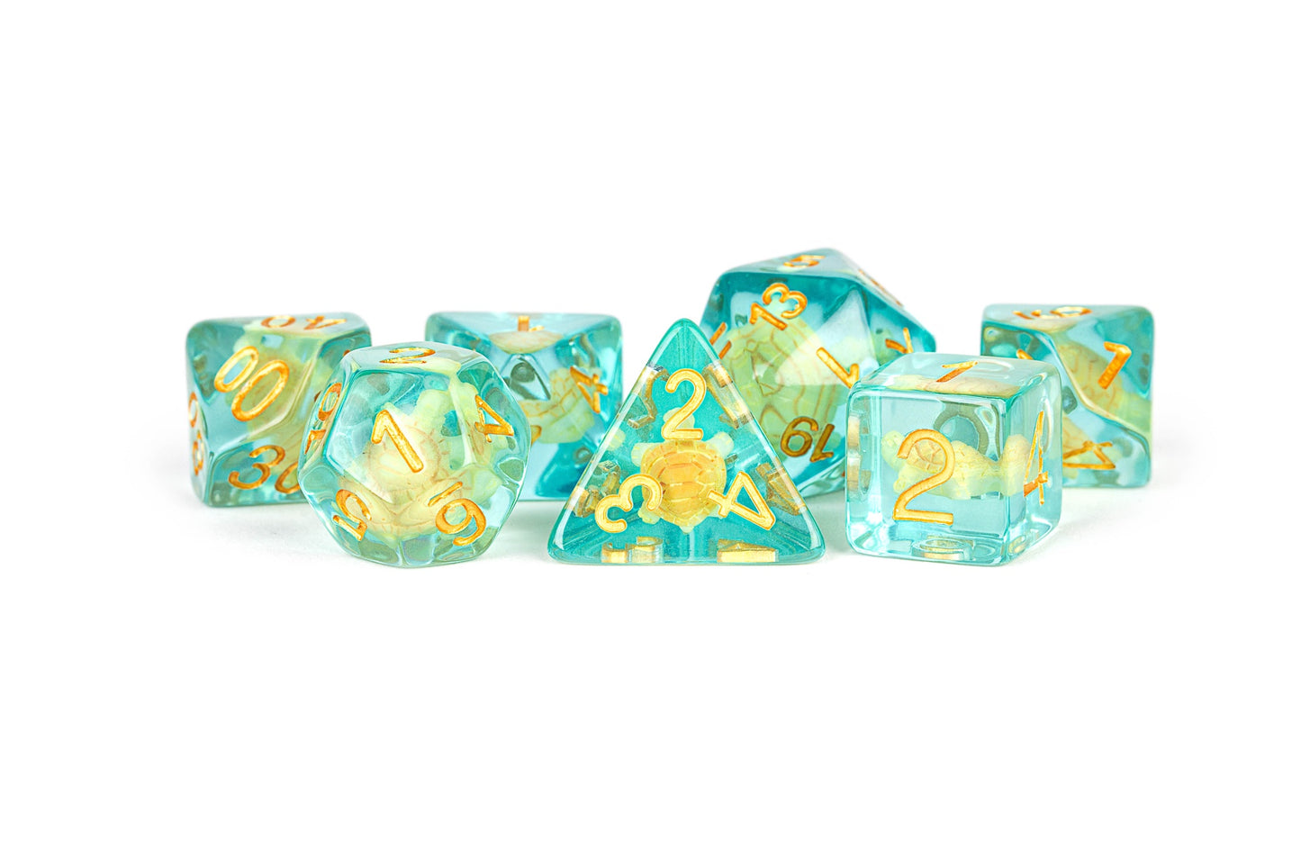 Resin 7 Dice Set Turtle Inclusion 16Mm
