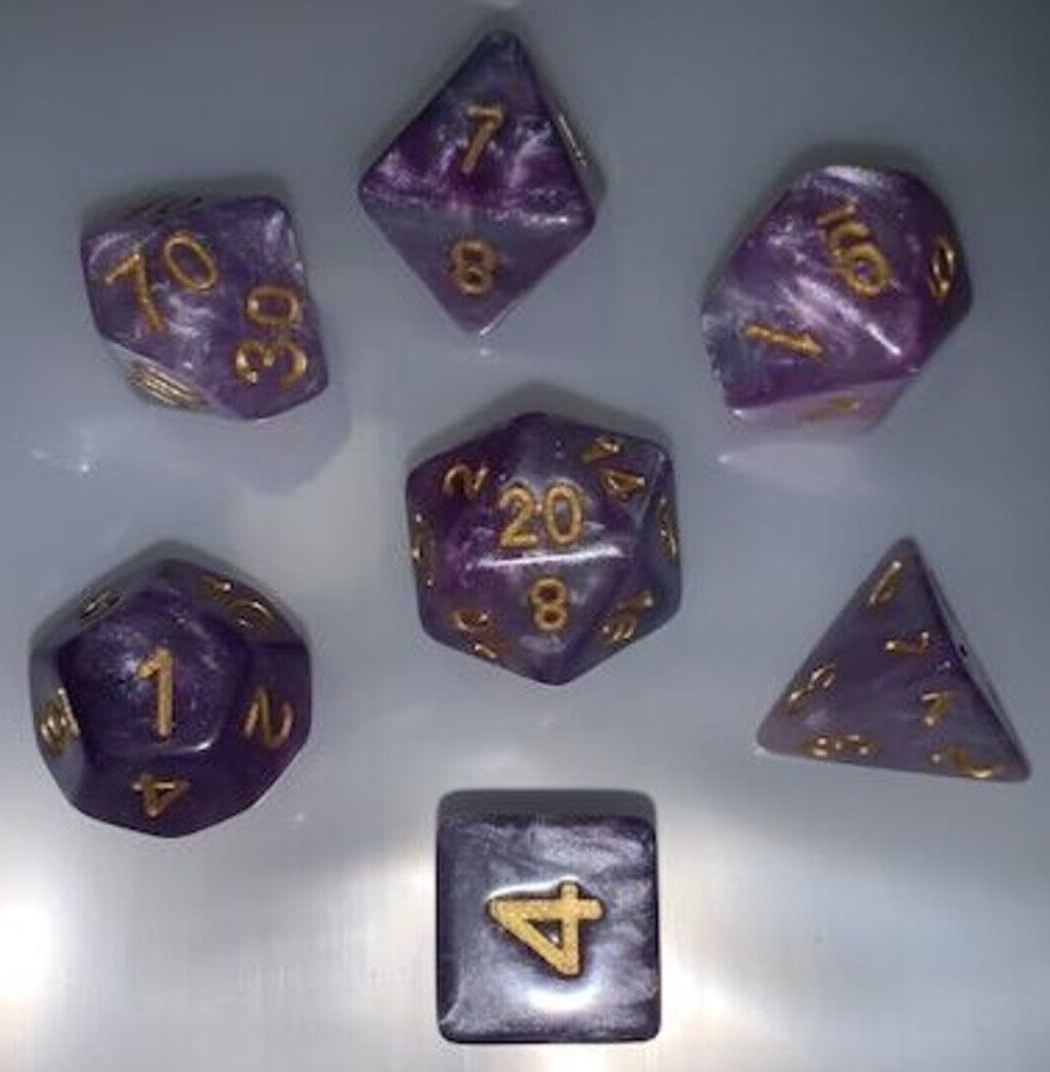 Resin 7 Dice Set Lavender 16Mm
