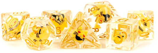 Resin 7 Dice Set Cat Inclusion 16Mm