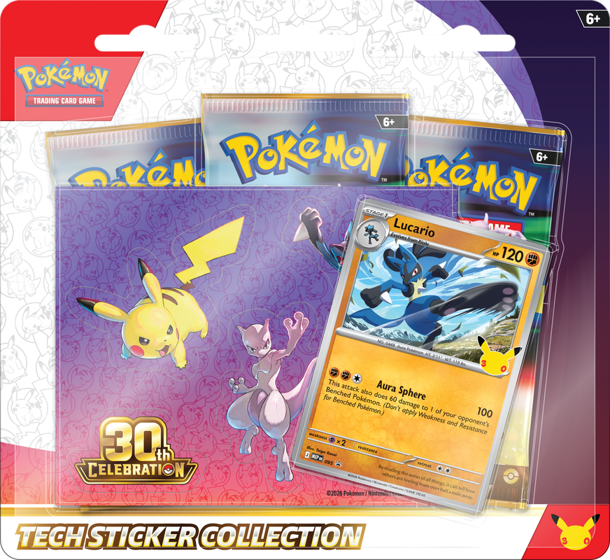 Pokemon 30th Celebration Tech Sticker Collection Lucario (EN)