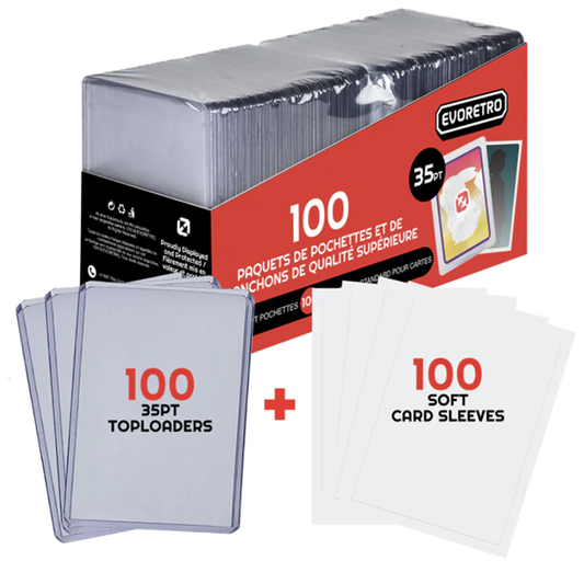 EvoRetro Premium Topload Holders and Sleeves Bundle 200ct
