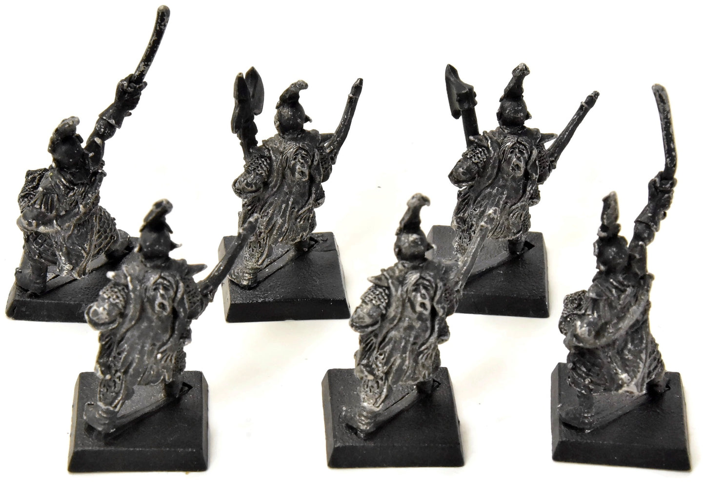DARK ELVES 6 MENGIL MANHIDES Trooper #1 CLASSIC METAL Warhammer Fantasy