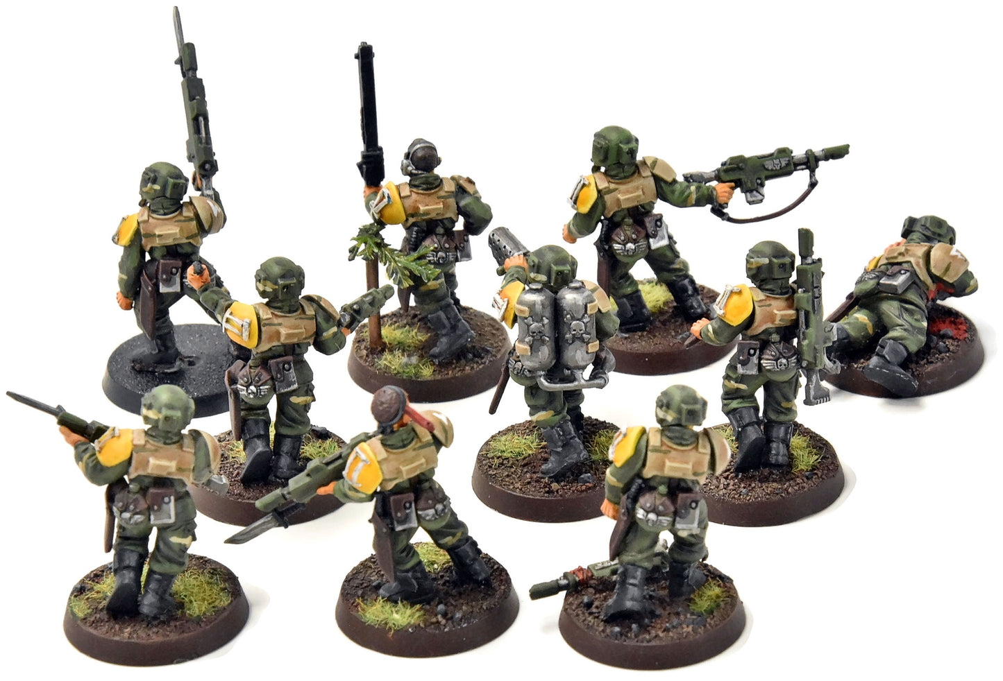 ASTRA MILITARUM 10 Cadian Shock Troops #3 WELL PAINTED Warhammer 40K