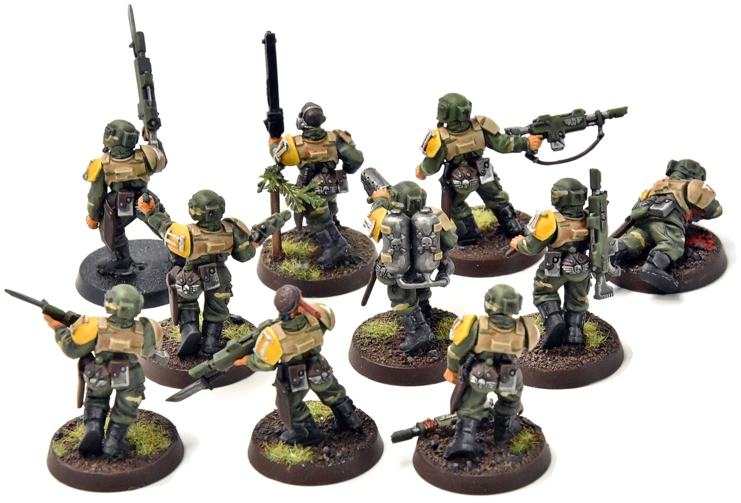 ASTRA MILITARUM 10 Cadian Shock Troops #3 WELL PAINTED Warhammer 40K