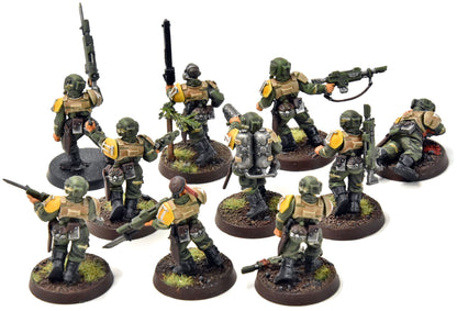 ASTRA MILITARUM 10 Cadian Shock Troops #3 WELL PAINTED Warhammer 40K