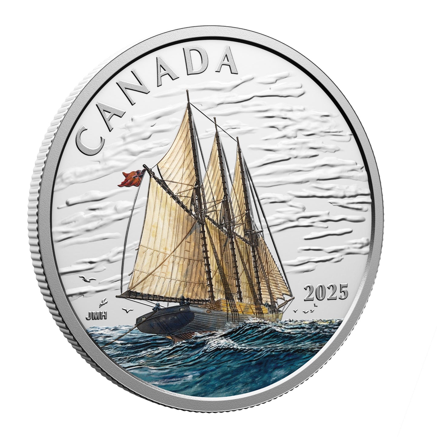 Grands Voiliers : Goélette à trois mâts – Pièce de 15 $ en argent fin (250549)