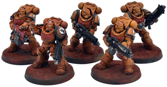 SPACE MARINES 5 Heavy Intercessors #1 WELL PAINTED Warhammer 40K Imperial Fists