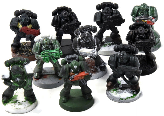 BLOOD ANGELS 10 Tactical Marines #7 Warhammer 40K Missing 1 Gun
