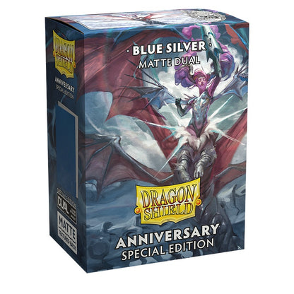 Dragon Shield Sleeves Dual Matte Cobalt & Silver (100)