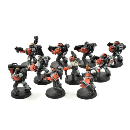 SPACE MARINES 10 Marines Converted #2 WELL PAINTED missing 1 backpack 40K