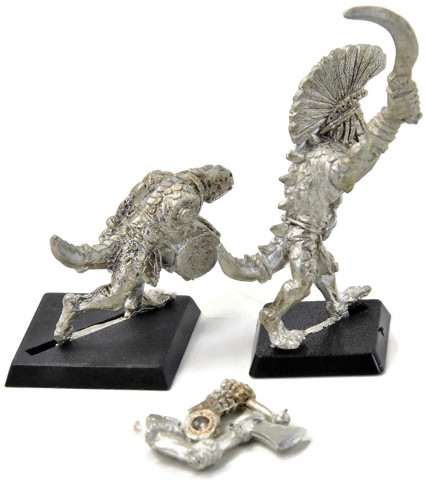 LIZARDMEN Saurus Guard Champion And Musician #4 METAL Warhammer Fantasy