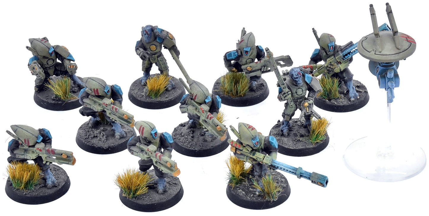 TAU EMPIRE 11 Pathfinder Team With Drones #2 WELL PAINTED Warhammer 40K