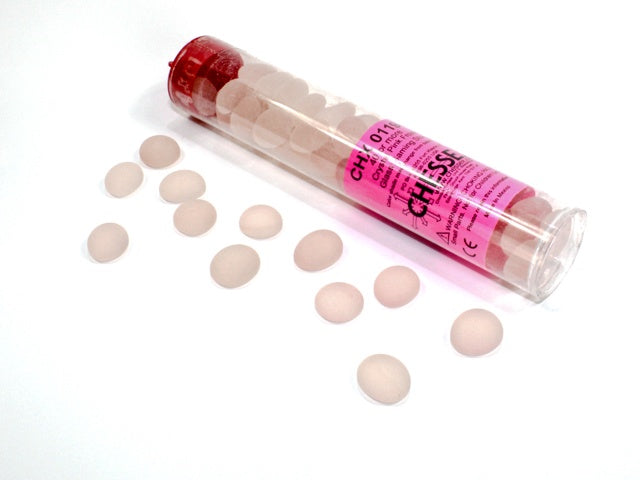 Glass Stones Crystal Frosted Pink Qty 40 5.5 inches Tube Chessex (CHX01194)