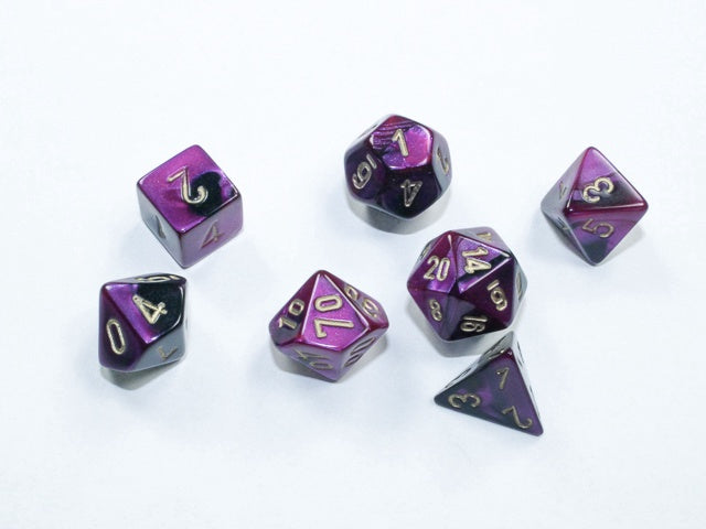 Mini Gemini 7-Die Set Black-Purple/Gold (CHX20640)