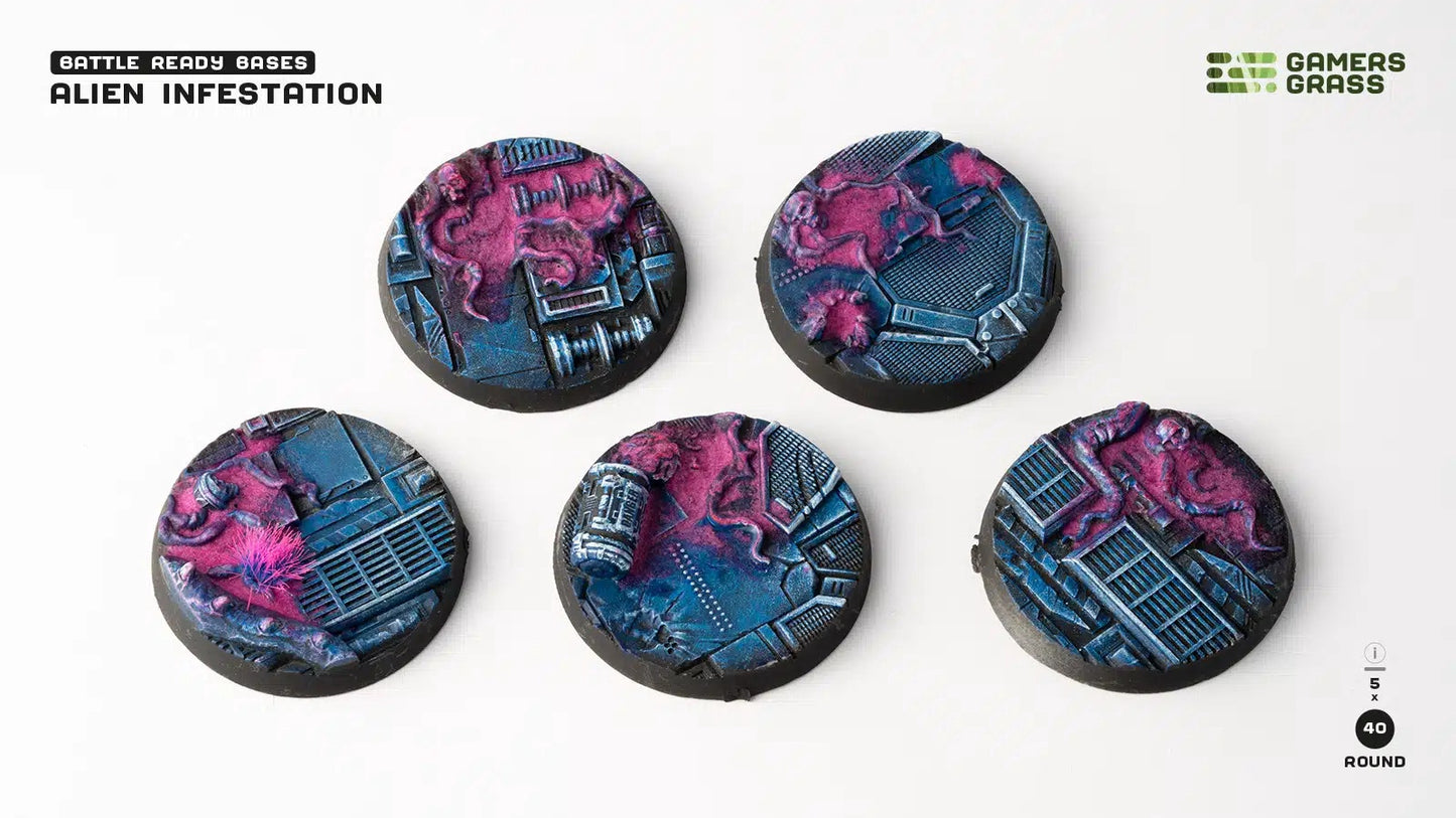 Alien Infestation Bases Round 40mm (x5)
