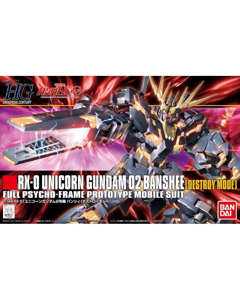 Bandai Hguc #134 1/144 Unicorn Gundam 02 Banshee (destroy Mode)