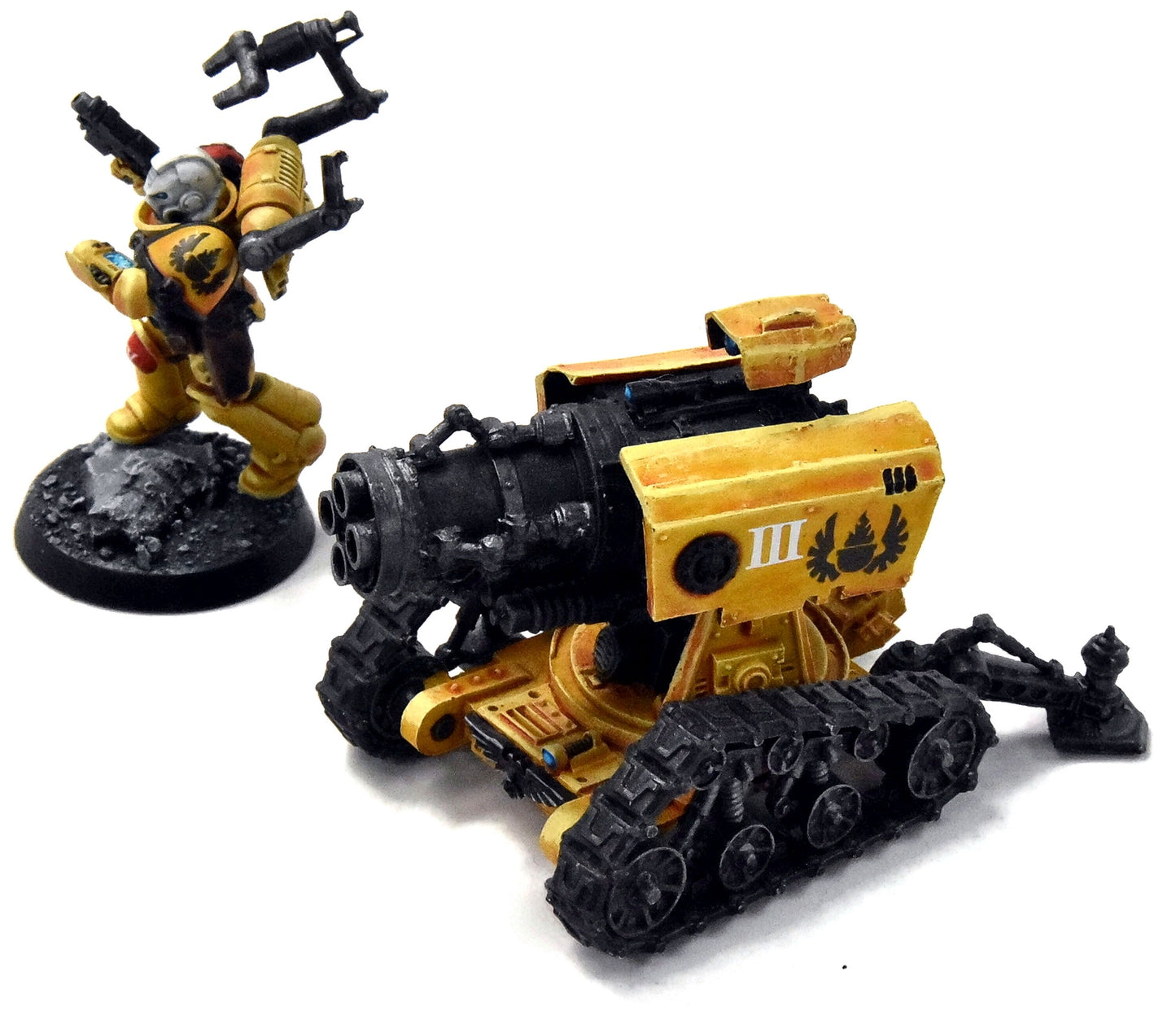 SPACE MARINES Imperial Fists Thunder Fire Cannon Custom Crew #2 WELL PAINTED 40K