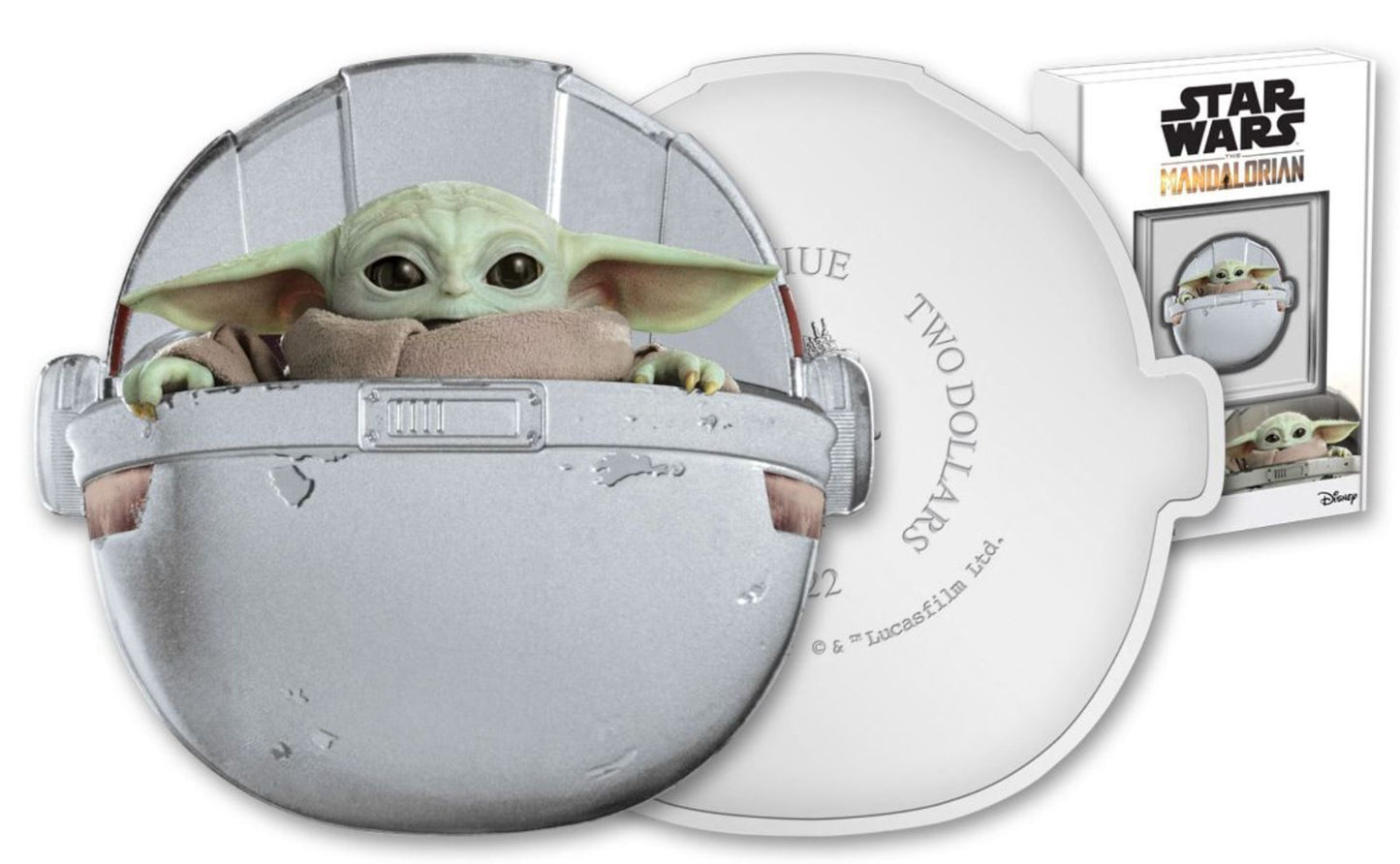 AGORO Star Wars Mandalorian Grogu in Pod 1 oz Silver Coin - Used