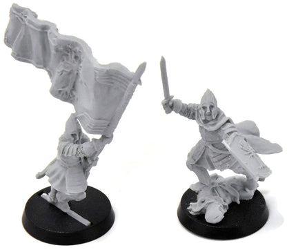 MIDDLE-EARTH Minas Tirith Gondor Command Captain & Banner #1 Finecast LOTR