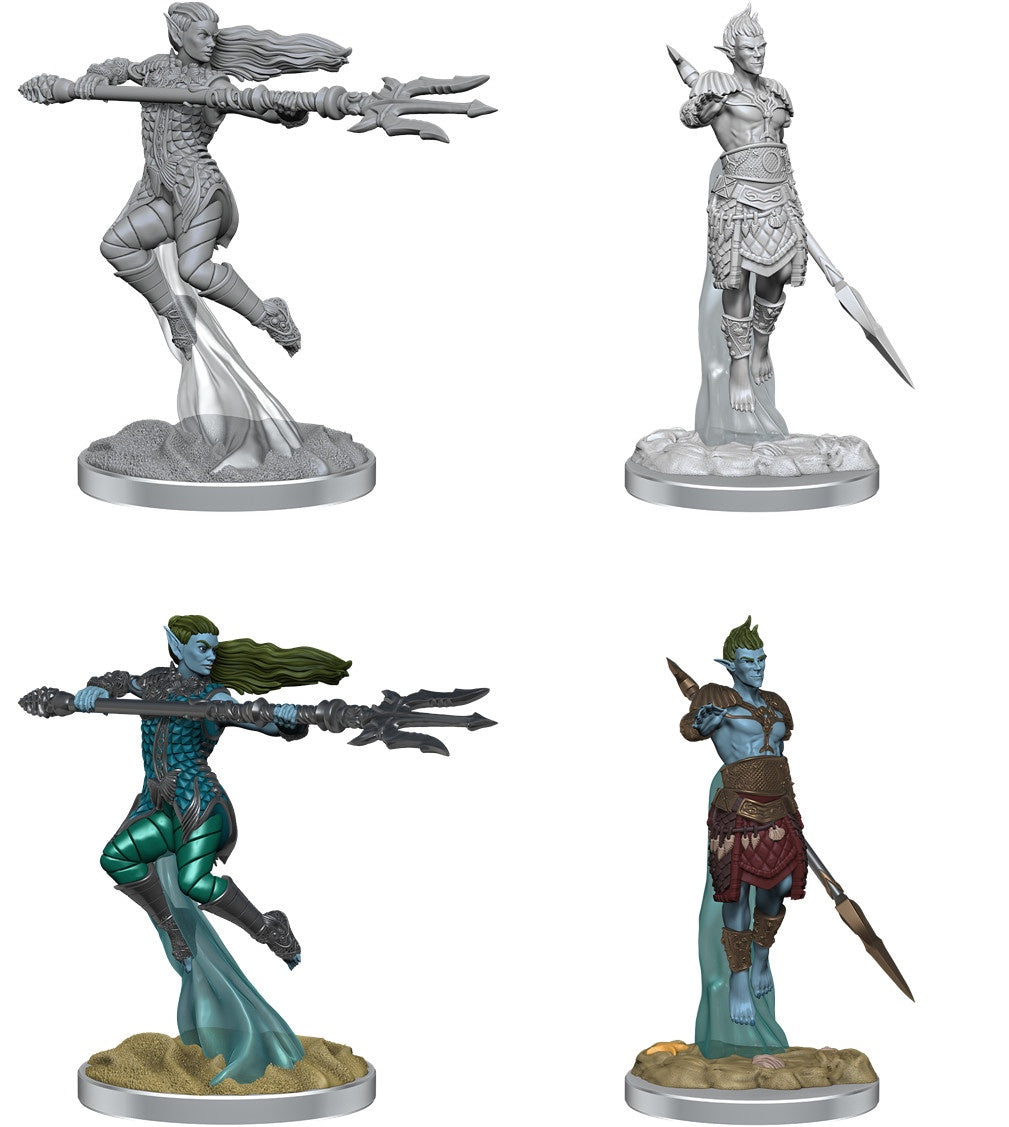 D&d Unpainted Minis Wv20 Sea Elf Fighters
