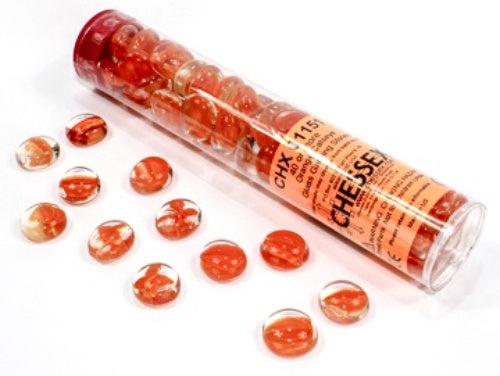 Glass Stones Peach Catseye Qty 40+ 5.5 inches Tube Chessex (CHX01151)