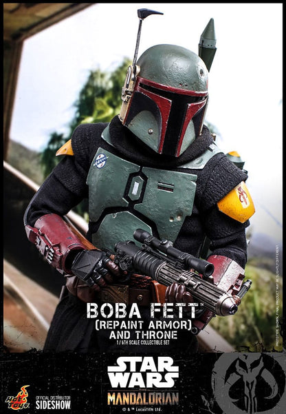 Coffret figurine Boba Fett (armure repeinte) et trône à l'échelle 1/6 par Hot Toys