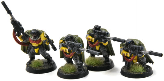 SPACE MARINES 4 Scouts with Snipers #1 WELL PAINTED 40K Imperial Fists