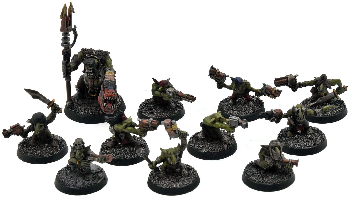 ORKS 10 Gretchin Squad with runtherd #1 WELL PAINTED Warhammer 40K