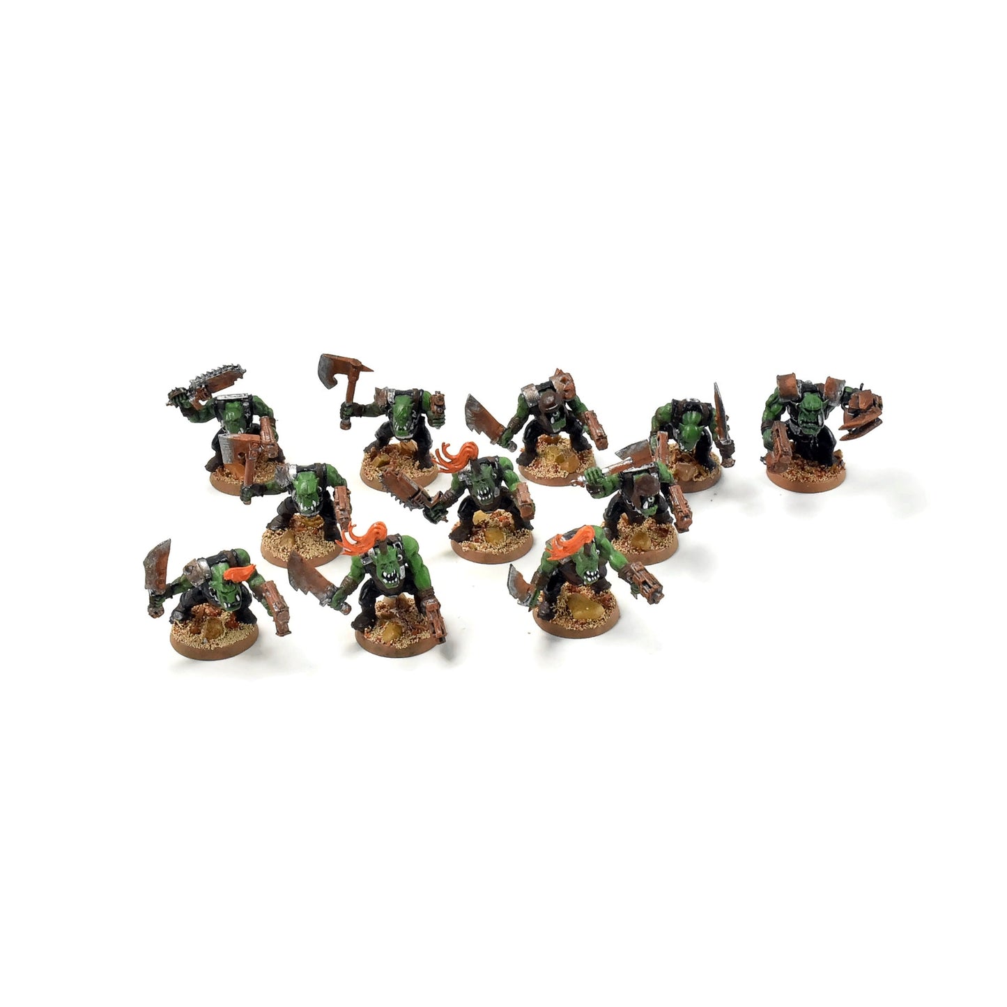 ORKS 10 Ork Boyz With Nob #5 WELL PAINTED 40K