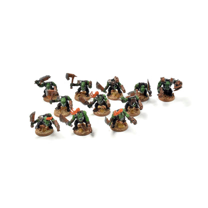 ORKS 10 Ork Boyz With Nob #5 WELL PAINTED 40K