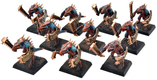 LIZARDMEN 10 Saurus Warriors #4 Warhammer Fantasy WELL PAINTED