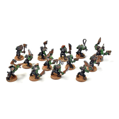 ORKS 12 Ork Boyz With Nob #7 WELL PAINTED 40K