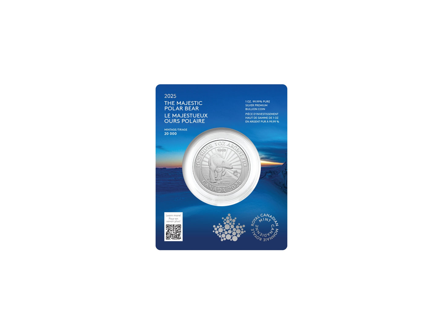 2025 $5 The Majestic Polar Bear: First Strikes – 1 oz. 99.99% Pure Silver Coin