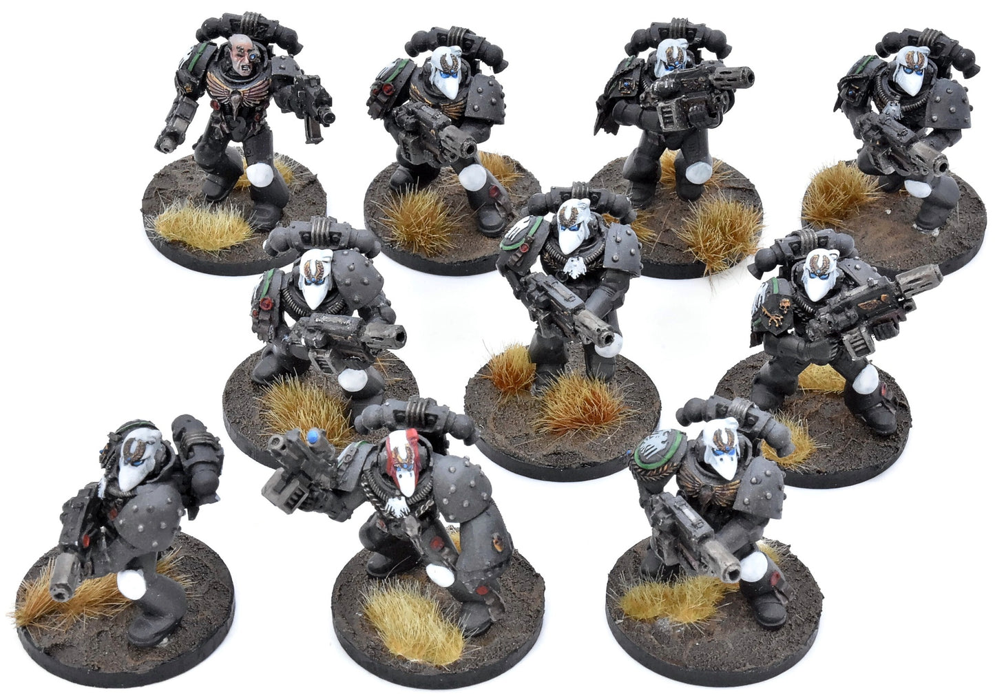 SPACE MARINES 10 Veterans #2 WELL PAINTED Warhammer 40K Raven Guard