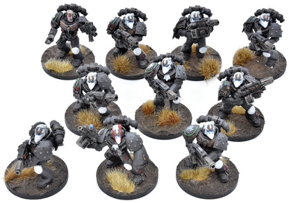 SPACE MARINES 10 Veterans #2 WELL PAINTED Warhammer 40K Raven Guard